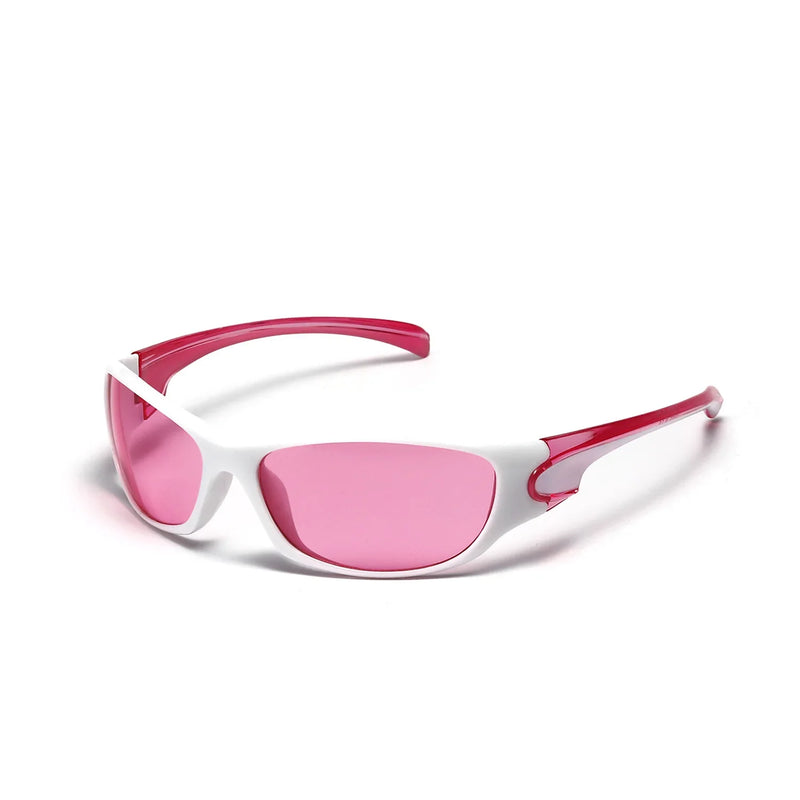 Óculos de Sol Y2K Punk Goggle Feminino – UV400, Lente PC, Estilo Retangular Envolvente