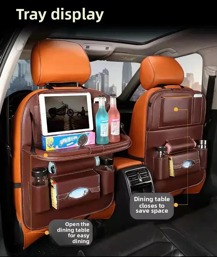 Organizador de Encosto em Couro PU – Porta-Objetos Universal p/ Carro