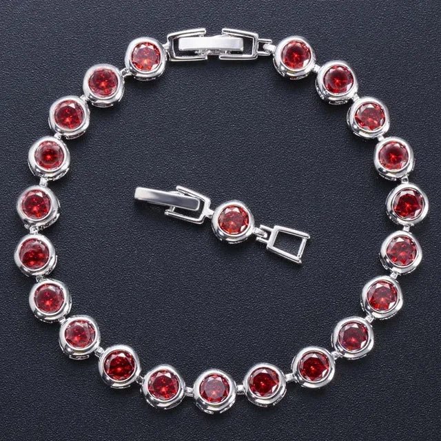 Pulseira Royale Zircon — Link Clássico com Cristais Coloridos