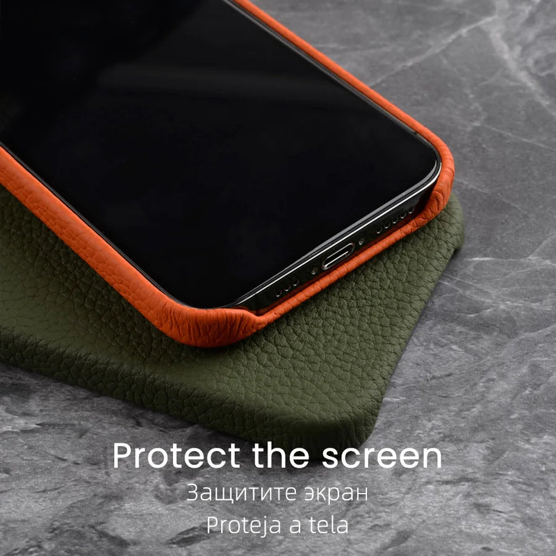 Capa YMW Magnetic de Couro Legítimo p/ iPhone 13 | Pro | Pro Max | mini