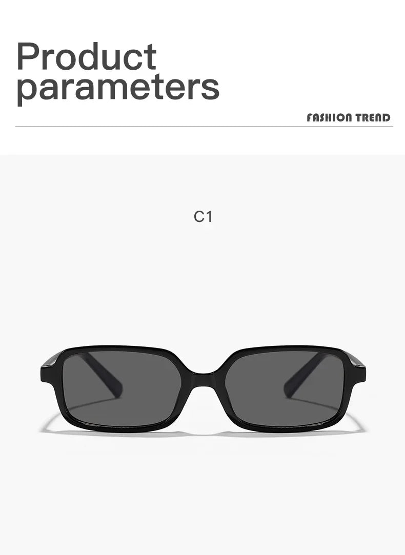 Óculos de Sol Retângulo Pequeno UV400 – Vintage 2025 Unissex