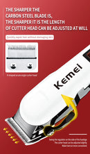 Kemei 809A Máquina de Cortar Cabelo Profissional Sem Fio – 300 min, Lâmina 440C, Bivolt