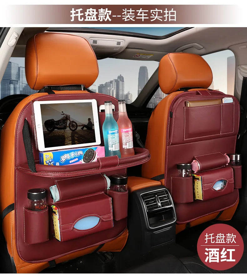 Organizador de Encosto em Couro PU – Porta-Objetos Universal p/ Carro