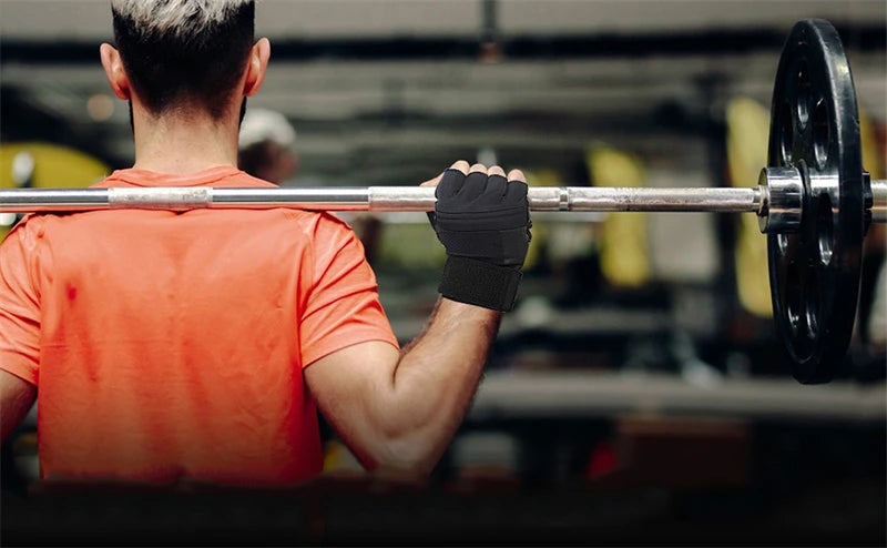 Luva Grip Pro p/ Musculação | C/ Munhequeira