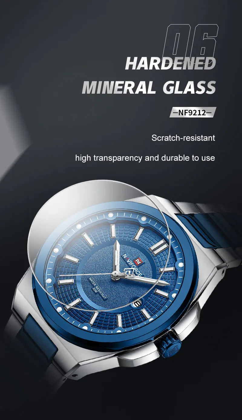 Relógio Masculino Aço Inox 43 mm | Quartz + Data 3 ATM