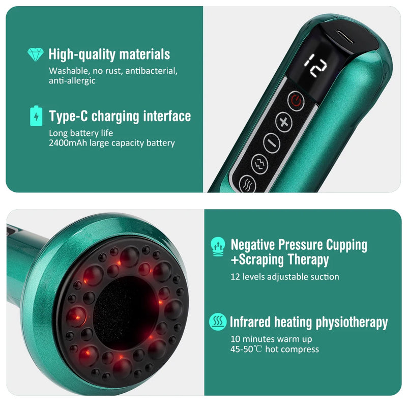 Massageador de Ventosas Magnéticas Recarregável – Esculpir & Suavizar (Corpo todo)