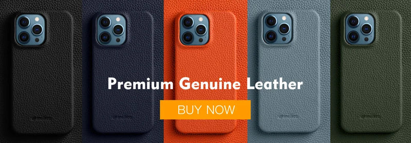 Capa YMW Magnetic de Couro Legítimo p/ iPhone 13 | Pro | Pro Max | mini