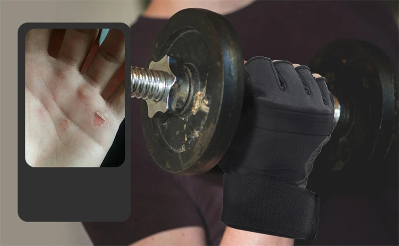 Luva Grip Pro p/ Musculação | C/ Munhequeira