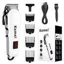 Kemei 809A Máquina de Cortar Cabelo Profissional Sem Fio – 300 min, Lâmina 440C, Bivolt