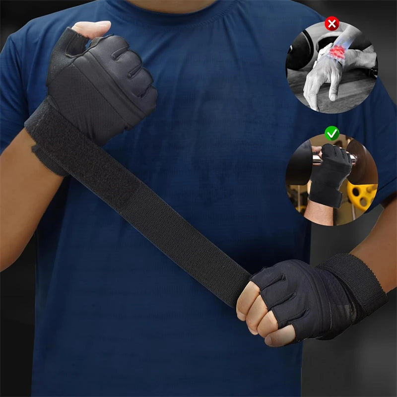 Luva Grip Pro p/ Musculação | C/ Munhequeira