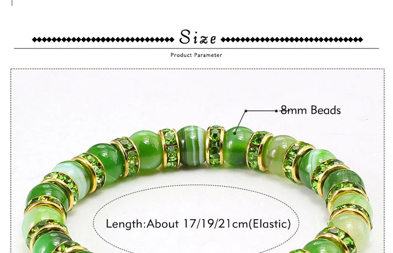 Pulseira Aura Pedra Natural — Miçangas Redondas com Elástico (17/19/21 cm)