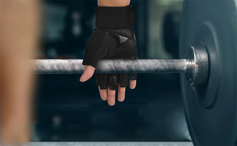 Luva Grip Pro p/ Musculação | C/ Munhequeira
