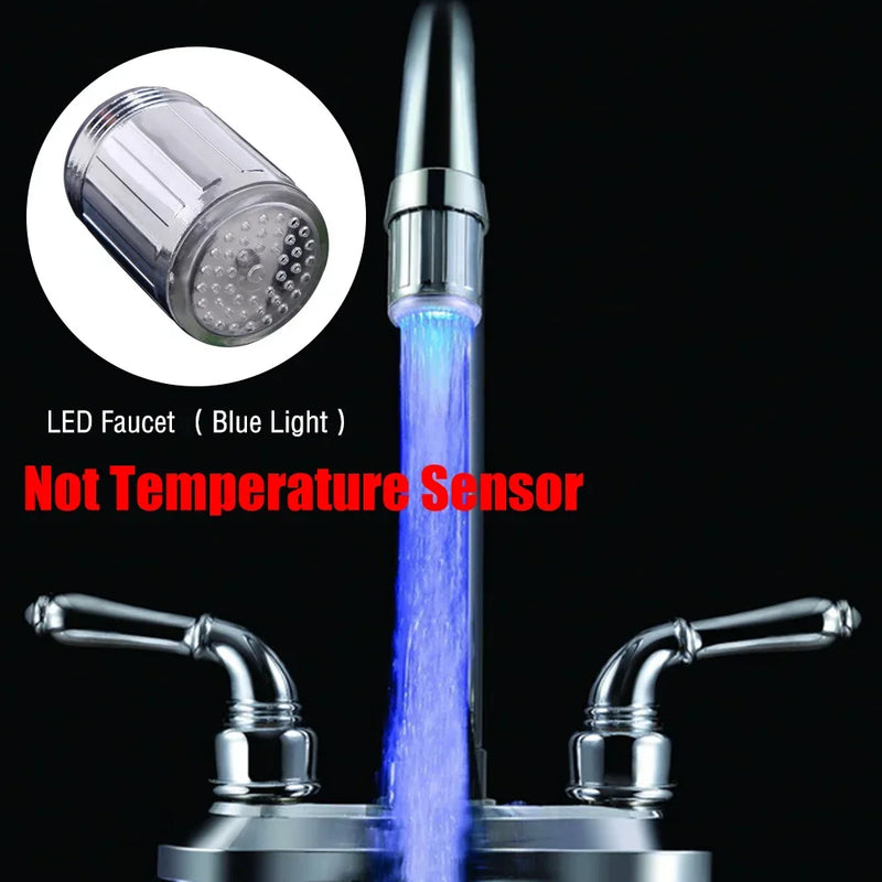 Torneira LED Luminescente p/ Cozinha/Box – Azul | 3 Cores Termo | 7 Cores