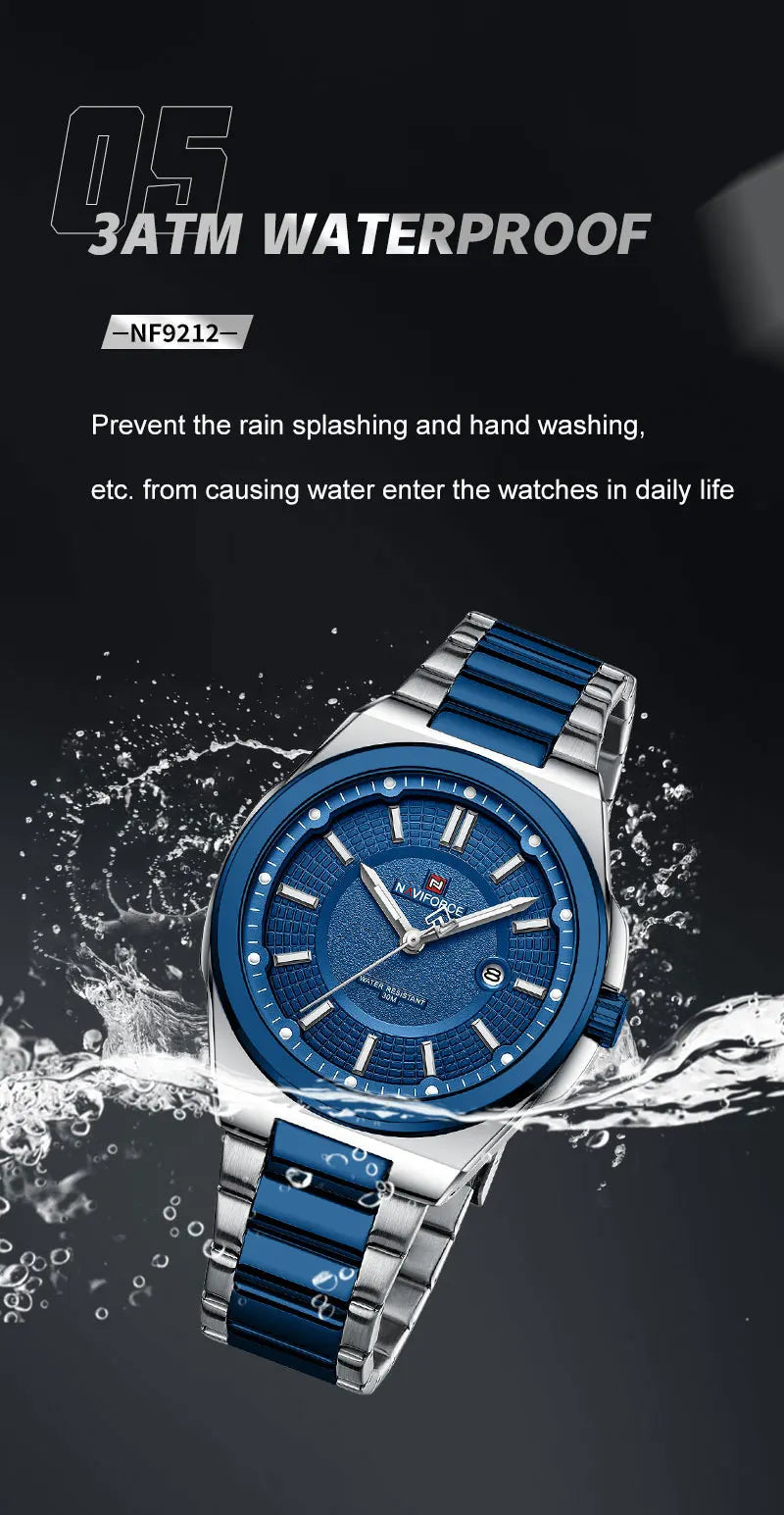 Relógio Masculino Aço Inox 43 mm | Quartz + Data 3 ATM