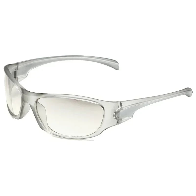 Óculos de Sol Y2K Punk Goggle Feminino – UV400, Lente PC, Estilo Retangular Envolvente