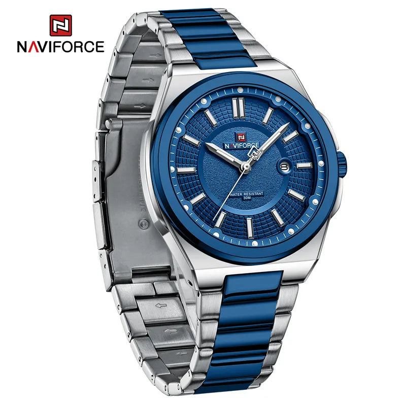 Relógio Masculino Aço Inox 43 mm | Quartz + Data 3 ATM