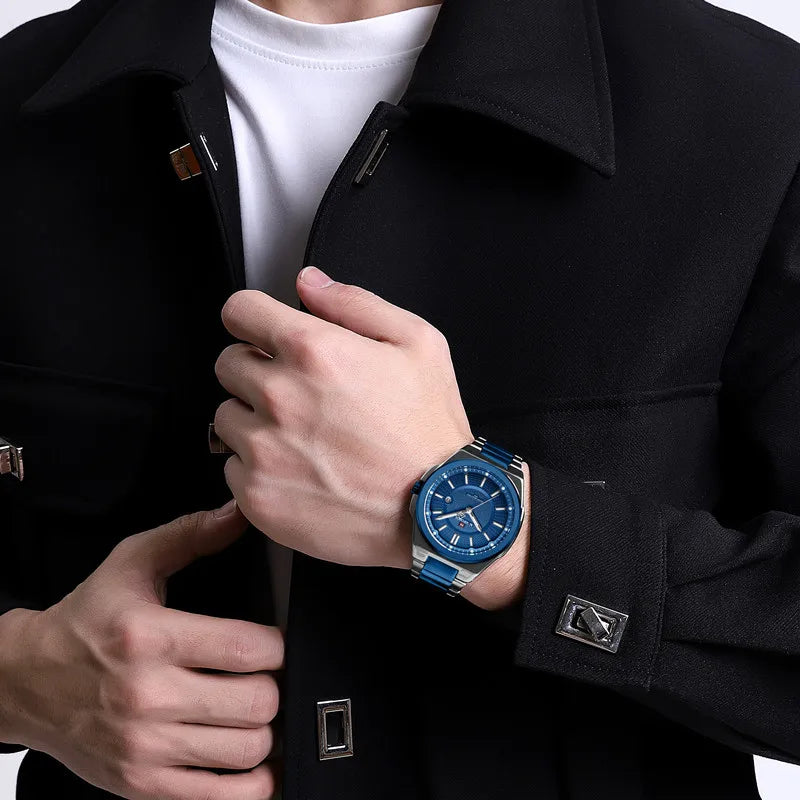 Relógio Masculino Aço Inox 43 mm | Quartz + Data 3 ATM