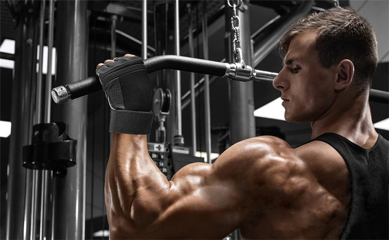 Luva Grip Pro p/ Musculação | C/ Munhequeira
