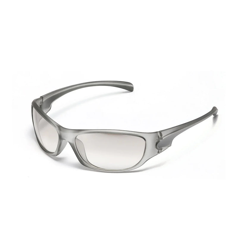 Óculos de Sol Y2K Punk Goggle Feminino – UV400, Lente PC, Estilo Retangular Envolvente