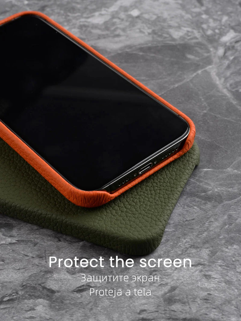 Capa YMW Magnetic de Couro Legítimo p/ iPhone 13 | Pro | Pro Max | mini