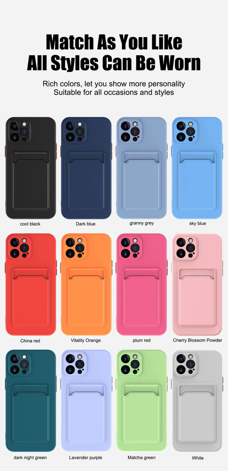 Capa Carteira de Silicone p/ iPhone – Porta-Cartão, Antiderrapante & Antimanchas