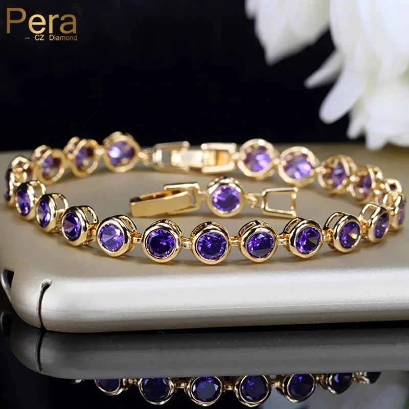 Pulseira Royale Zircon — Link Clássico com Cristais Coloridos