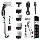 Kemei 809A Máquina de Cortar Cabelo Profissional Sem Fio – 300 min, Lâmina 440C, Bivolt