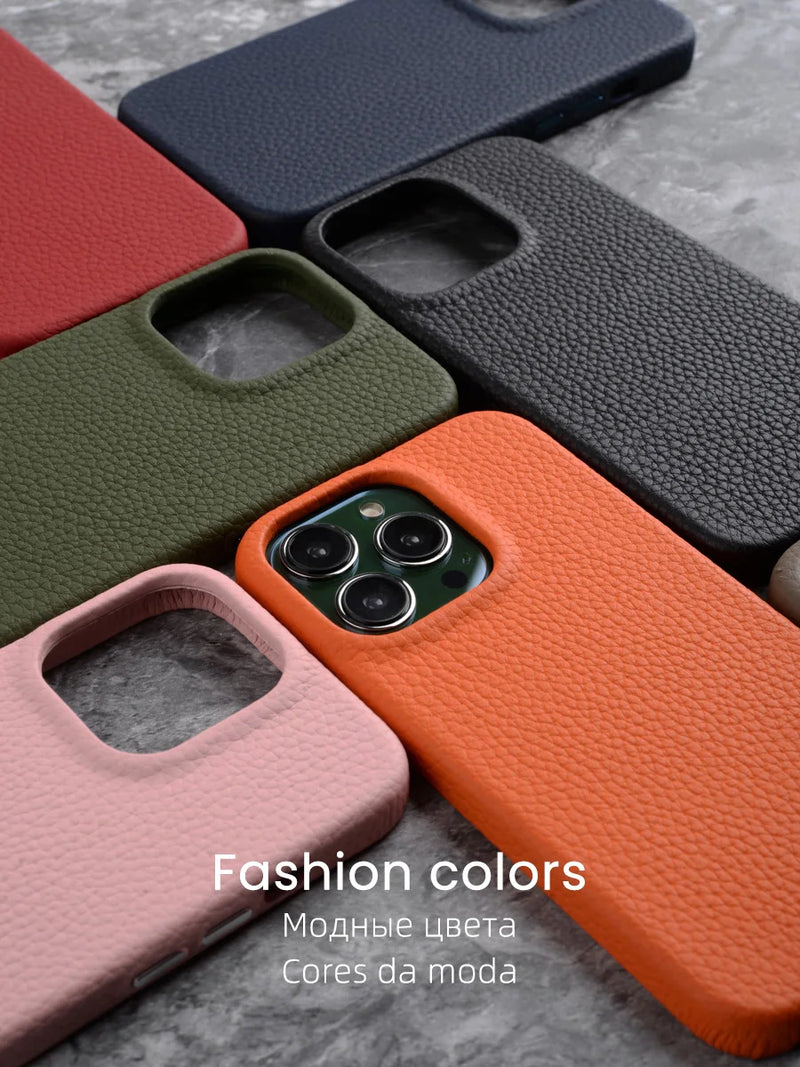 Capa YMW Magnetic de Couro Legítimo p/ iPhone 13 | Pro | Pro Max | mini