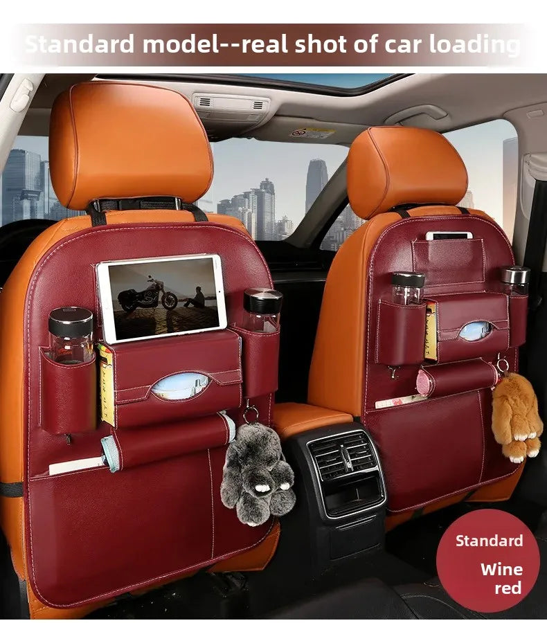 Organizador de Encosto em Couro PU – Porta-Objetos Universal p/ Carro