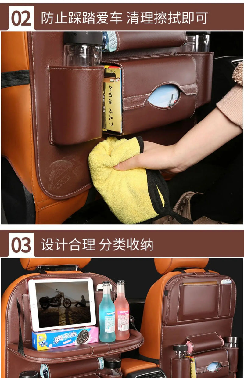 Organizador de Encosto em Couro PU – Porta-Objetos Universal p/ Carro