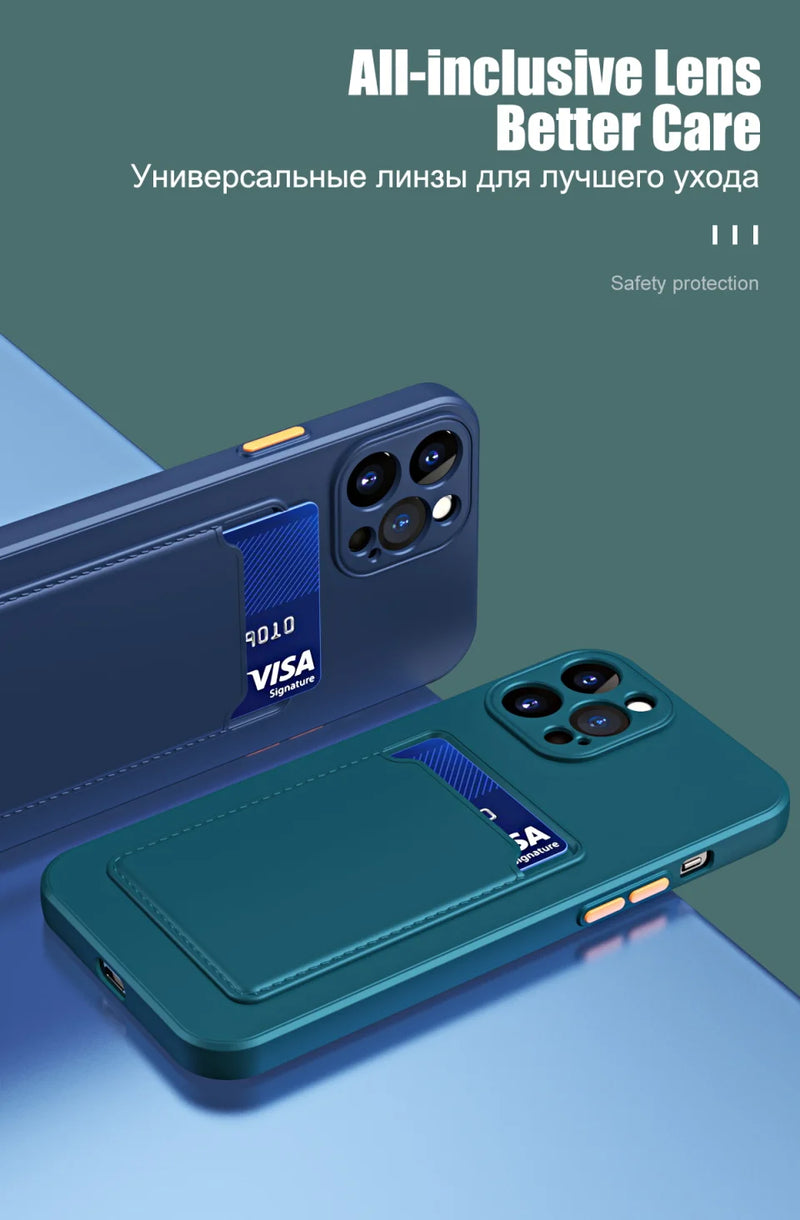 Capa Carteira de Silicone p/ iPhone – Porta-Cartão, Antiderrapante & Antimanchas