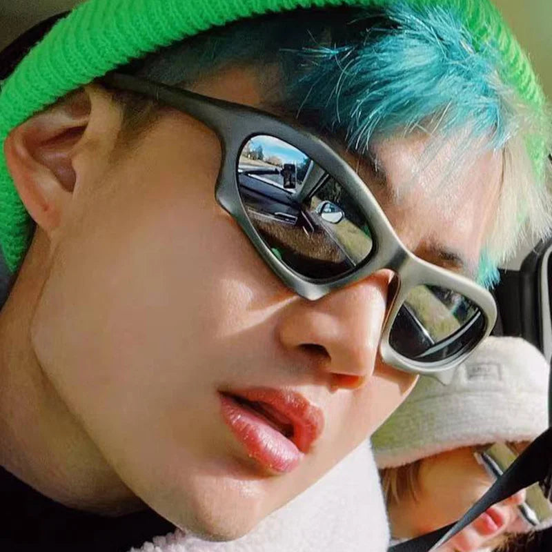 Óculos Steampunk Esportivo UV400 – Lente Espelhada p/ Ciclismo e Outdoor