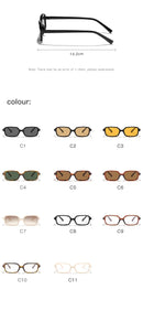 Óculos de Sol Retângulo Pequeno UV400 – Vintage 2025 Unissex