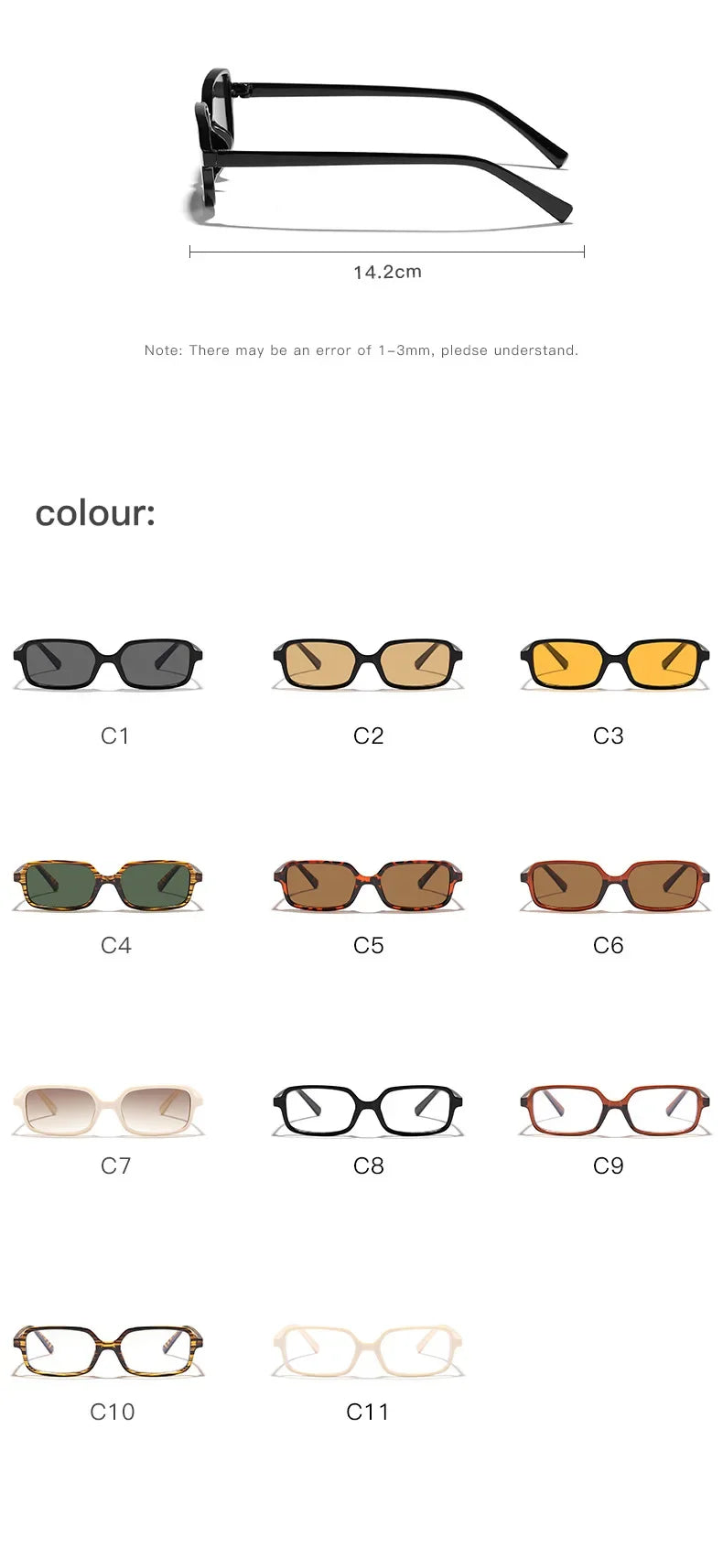 Óculos de Sol Retângulo Pequeno UV400 – Vintage 2025 Unissex