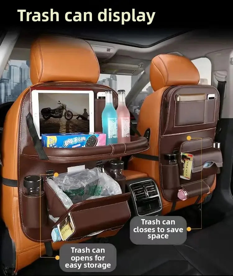 Organizador de Encosto em Couro PU – Porta-Objetos Universal p/ Carro