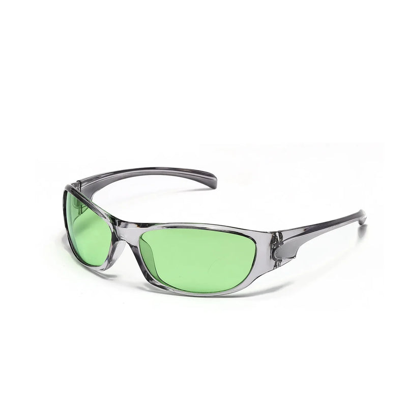 Óculos de Sol Y2K Punk Goggle Feminino – UV400, Lente PC, Estilo Retangular Envolvente