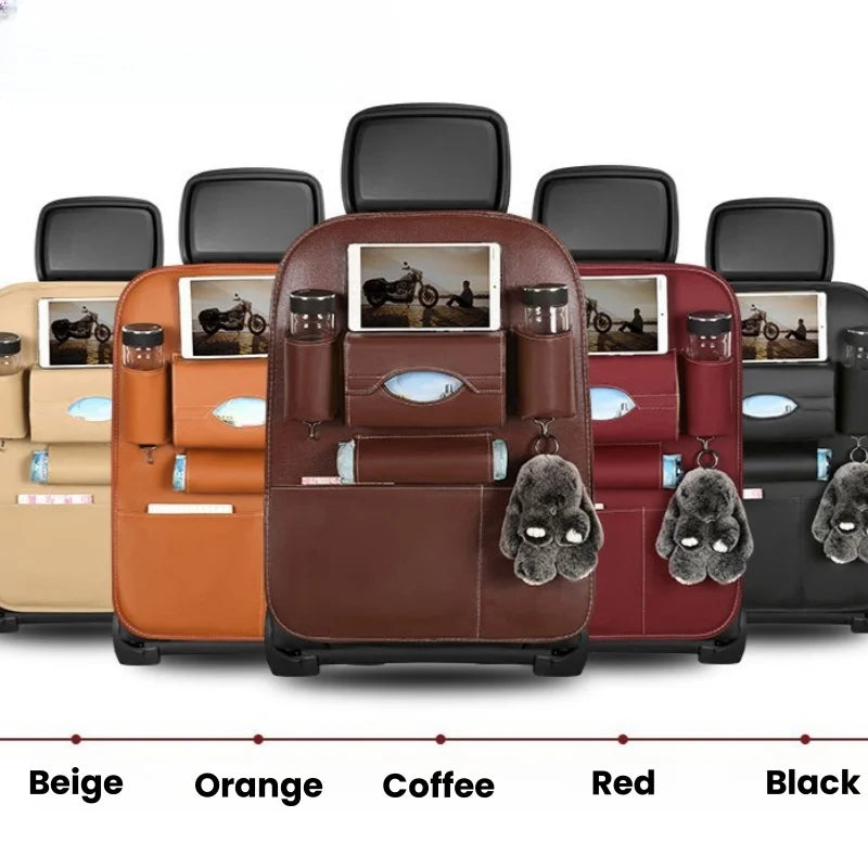 Organizador de Encosto em Couro PU – Porta-Objetos Universal p/ Carro