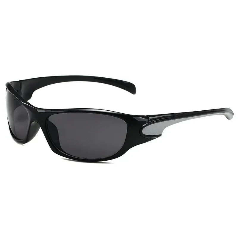 Óculos de Sol Y2K Punk Goggle Feminino – UV400, Lente PC, Estilo Retangular Envolvente