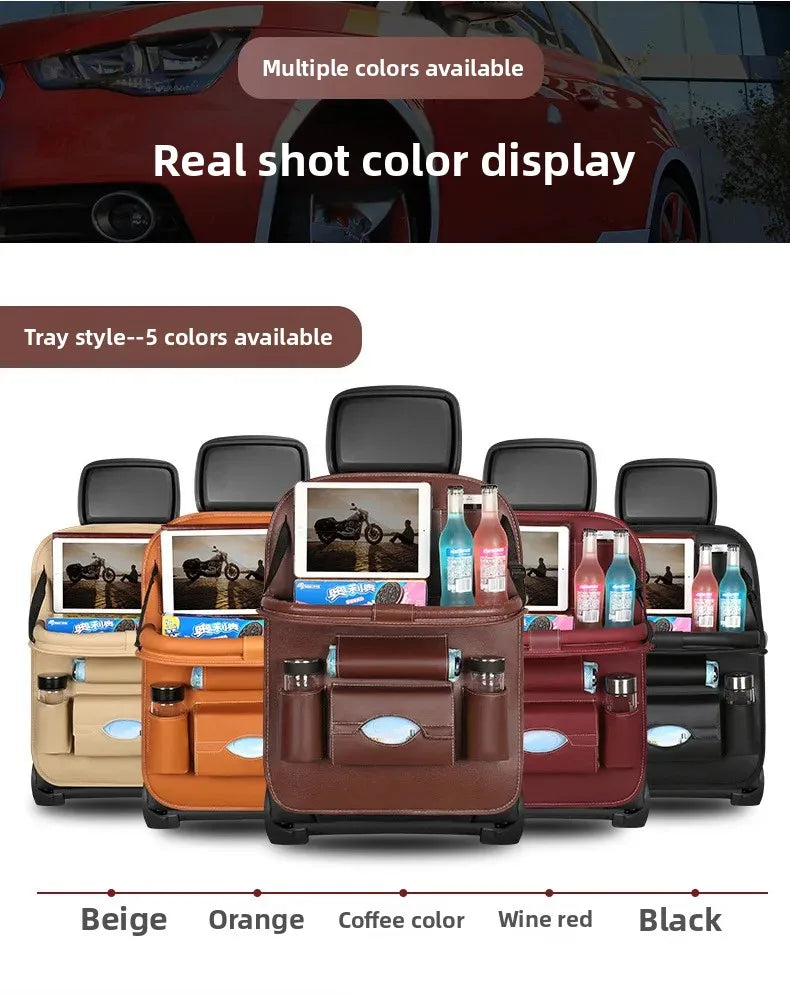 Organizador de Encosto em Couro PU – Porta-Objetos Universal p/ Carro