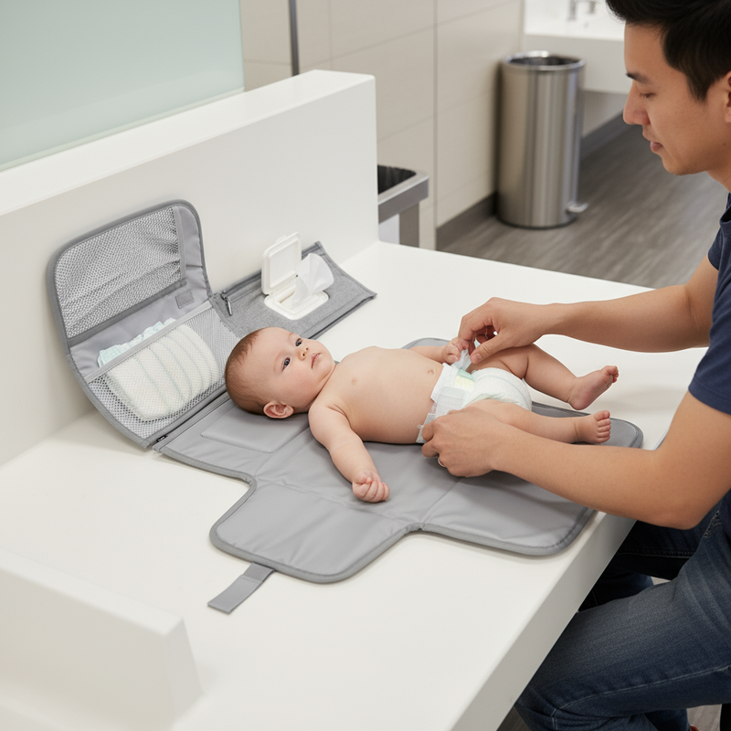 Trocador Portátil Premium – trocas rápidas, limpas e sem stress